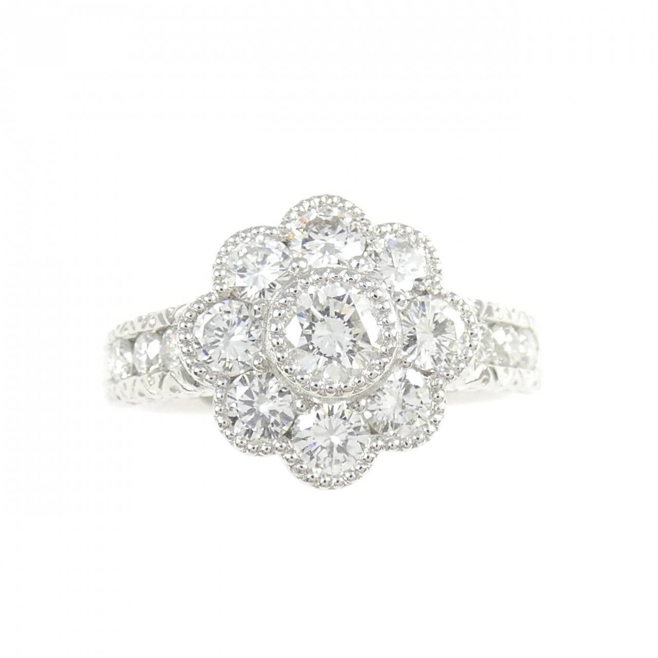 PT900 フラワー ダイヤモンド リング 0.23CT