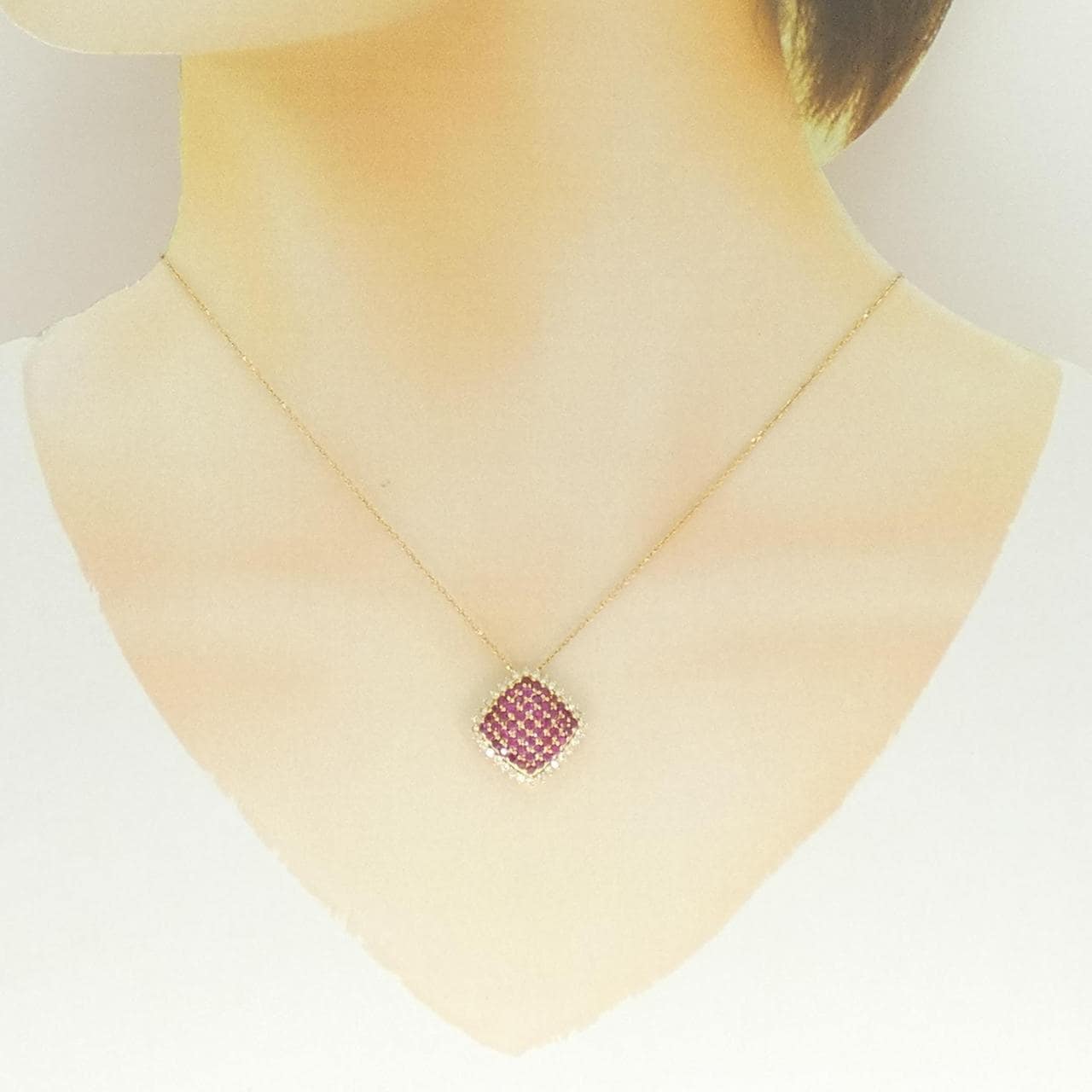K18YG ルビー ネックレス 1.09CT