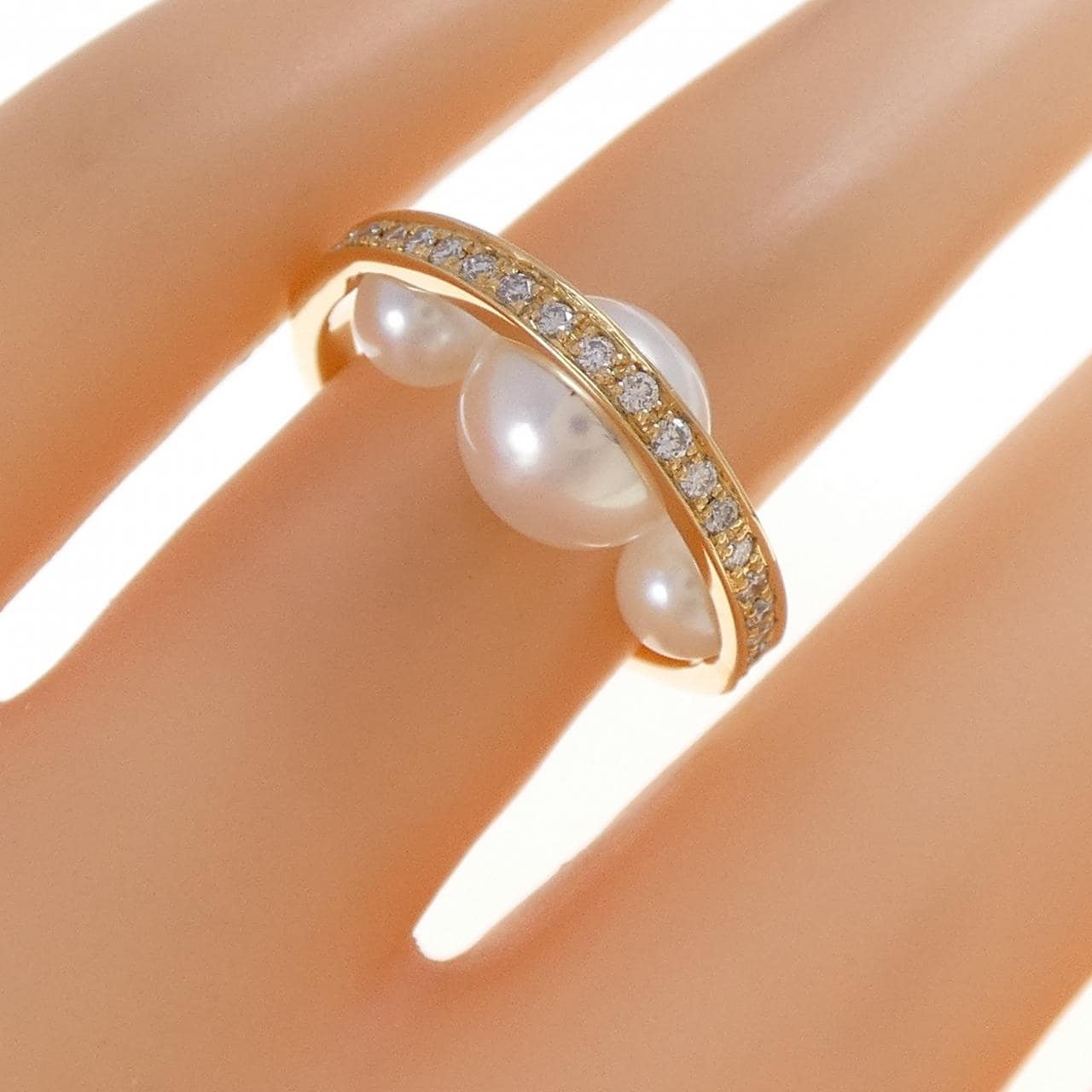 750YG アコヤパール リング