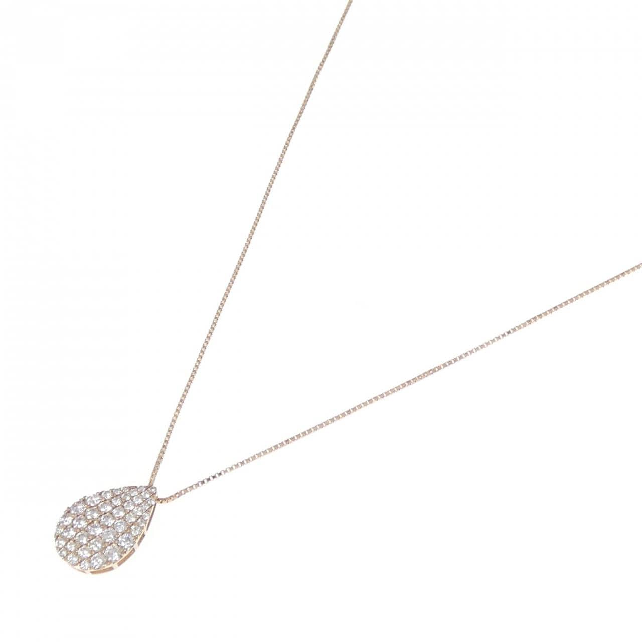 K18PG pave Diamond necklace 1.00CT