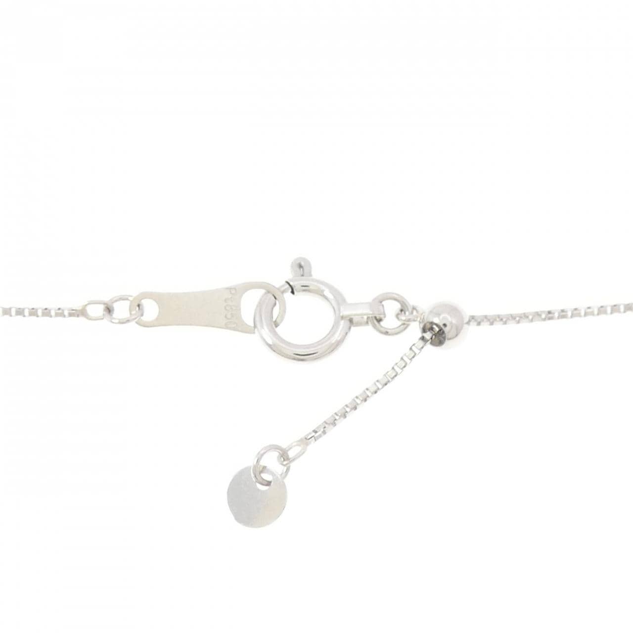 PT900/PT850 フラワー エメラルド ネックレス 0.52CT