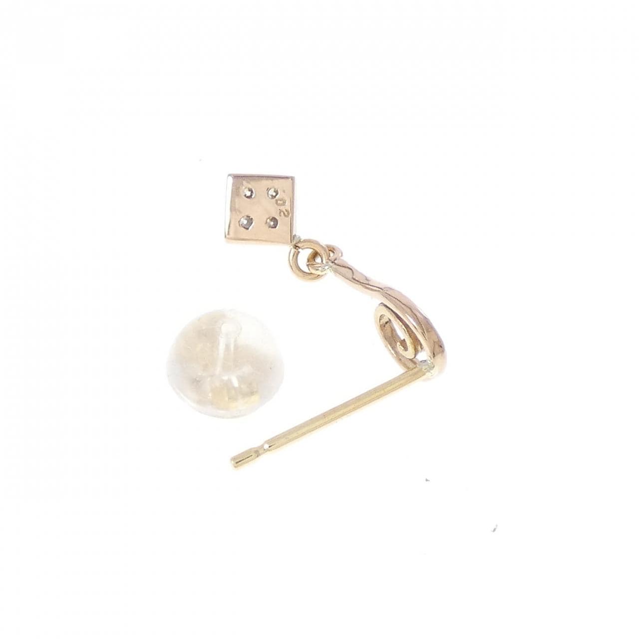 K18YG ダイヤモンド ピアス 0.02CT 片耳