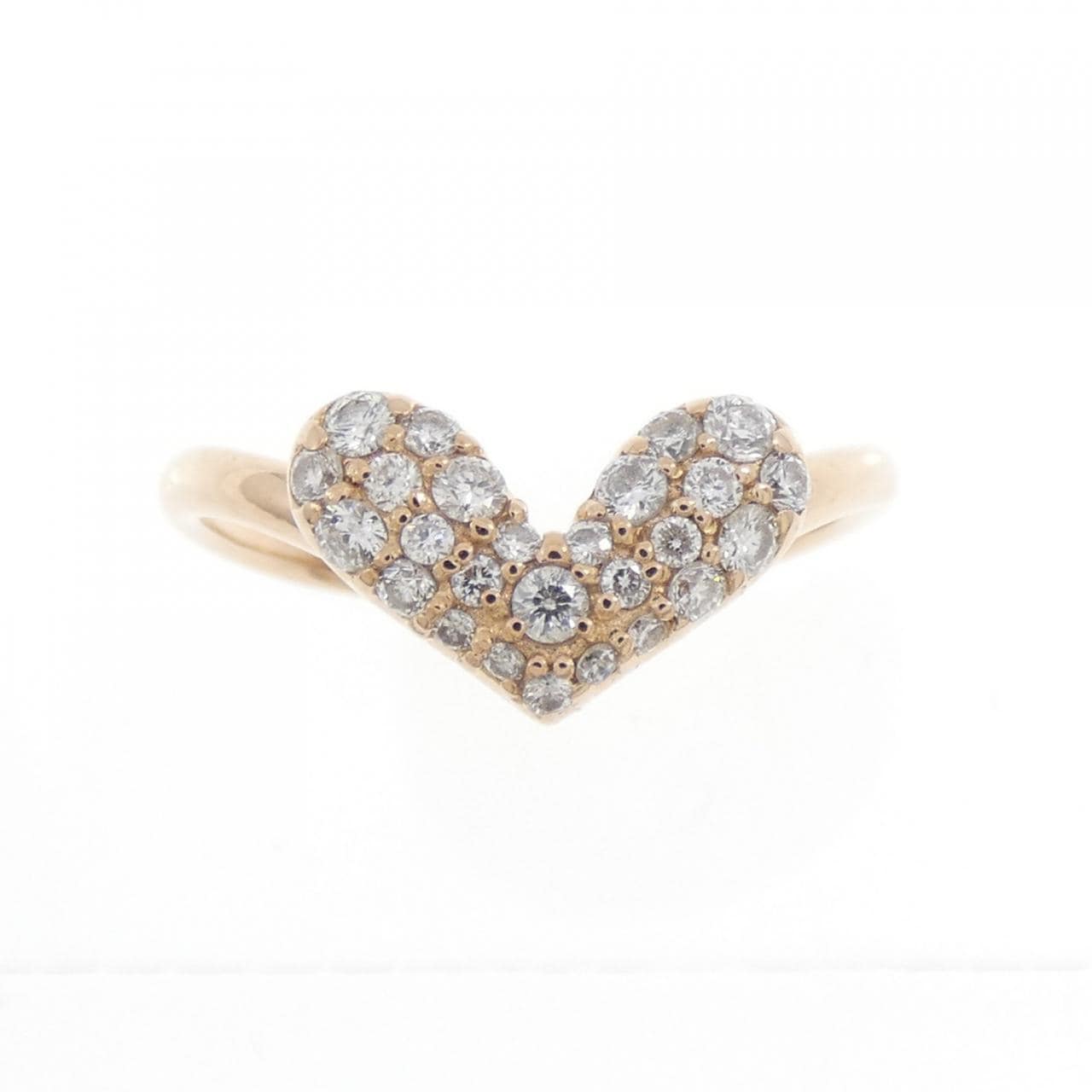 K18PG ハート ダイヤモンド リング 0.28CT