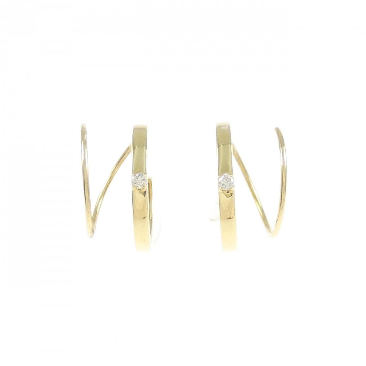 【新品】K18YG ダイヤモンド ピアス 0.03CT