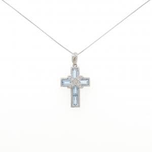 PT900/PT850 クロス アクアマリン ネックレス 1.53CT