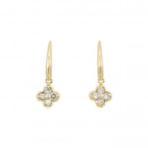 K18YG フラワー ダイヤモンド ピアス 0.20CT