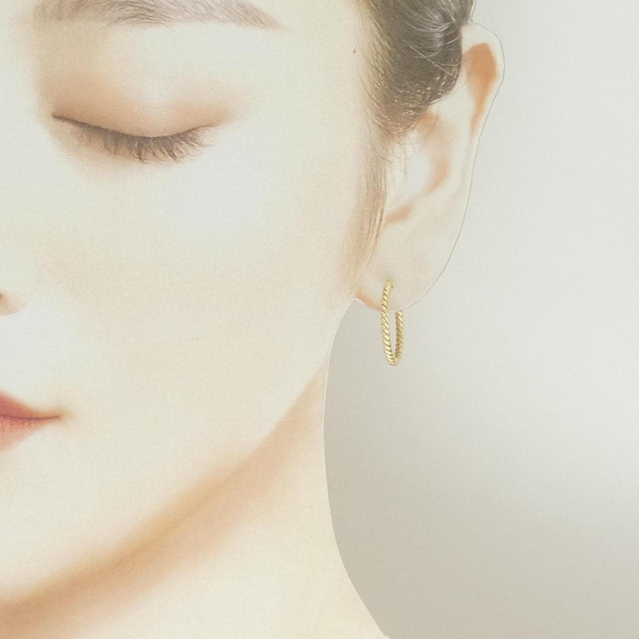 K18YG フープ ピアス