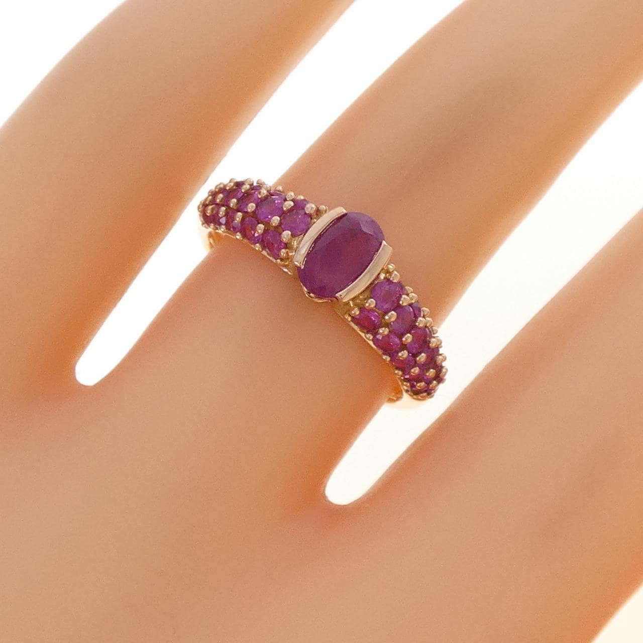 K18PG ルビー リング 1.10CT