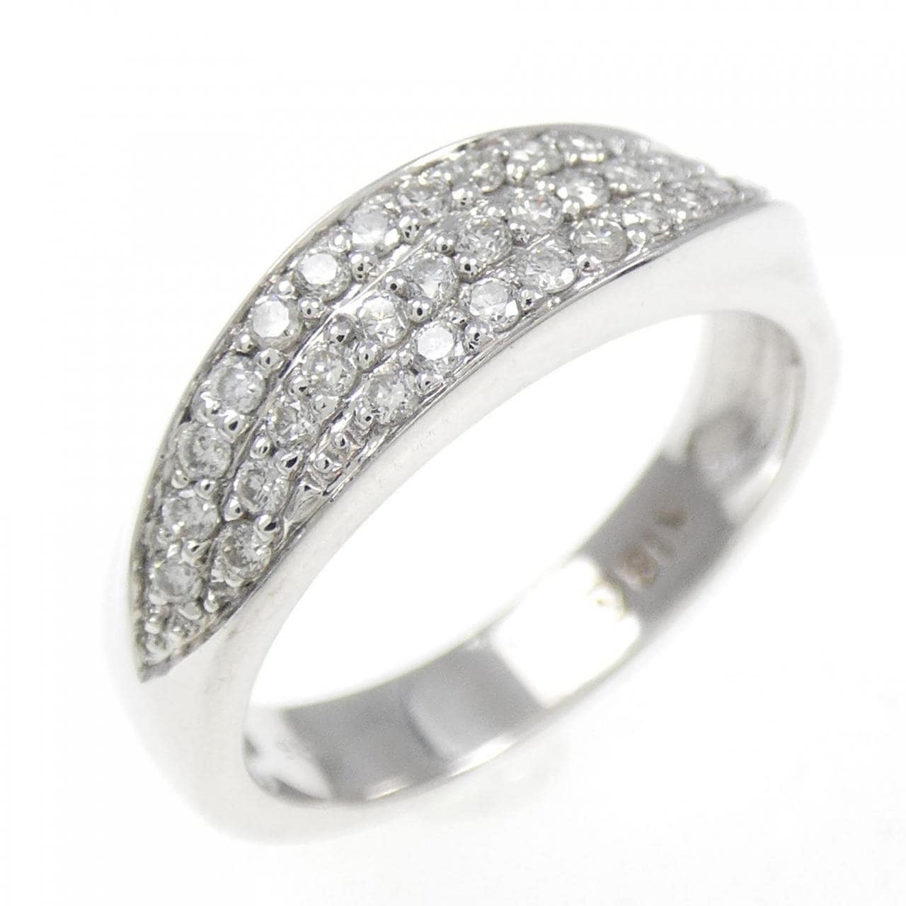 K18WG パヴェ ダイヤモンド リング 0.26CT