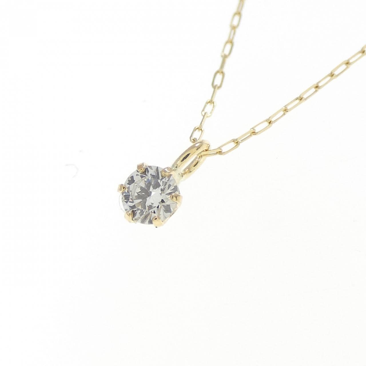 K18YG ソリティア ダイヤモンド ネックレス 0.08CT