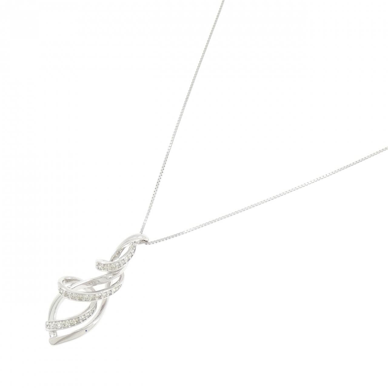 K18WG ダイヤモンド ネックレス 0.18CT
