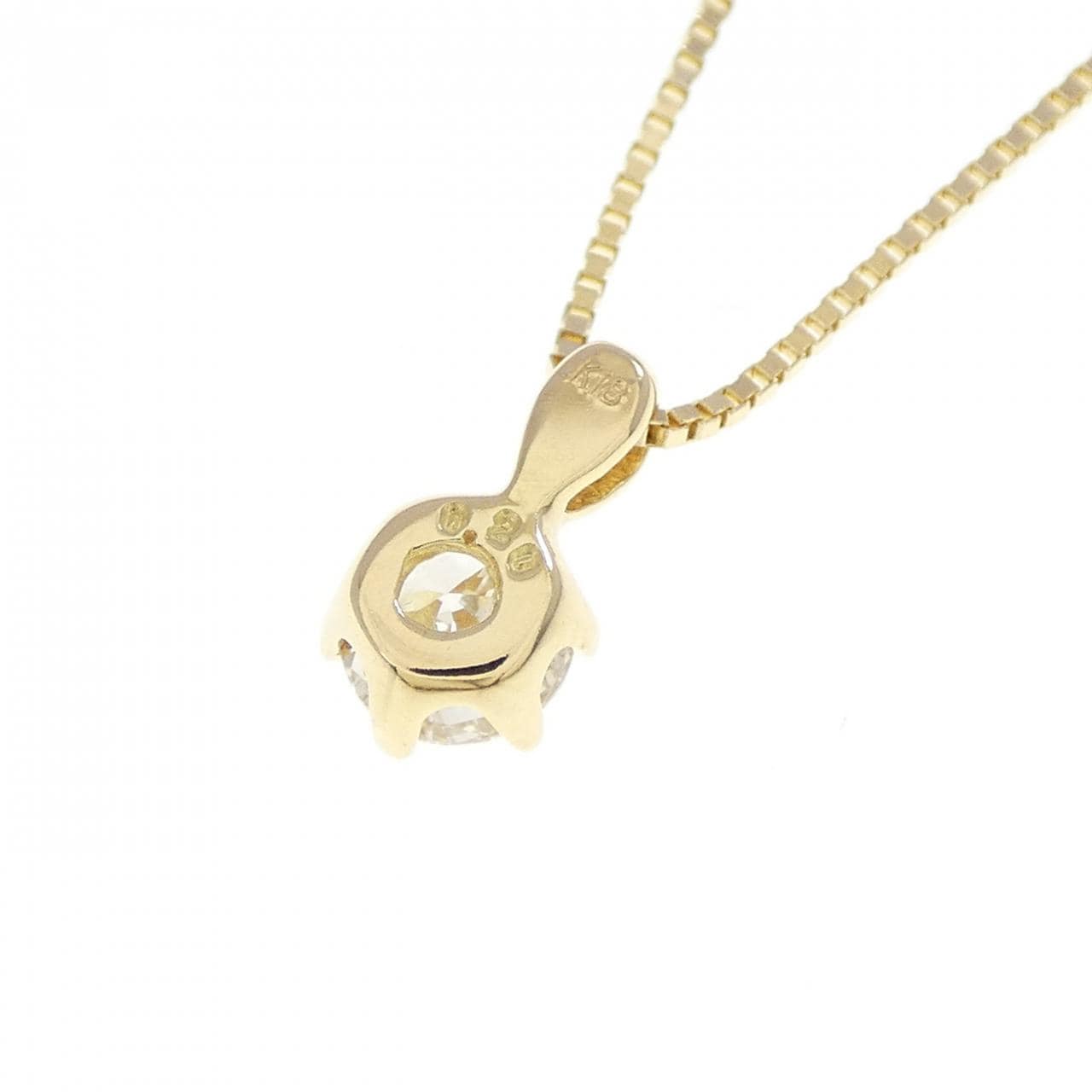 K18YG ソリティア ダイヤモンド ネックレス 0.20CT