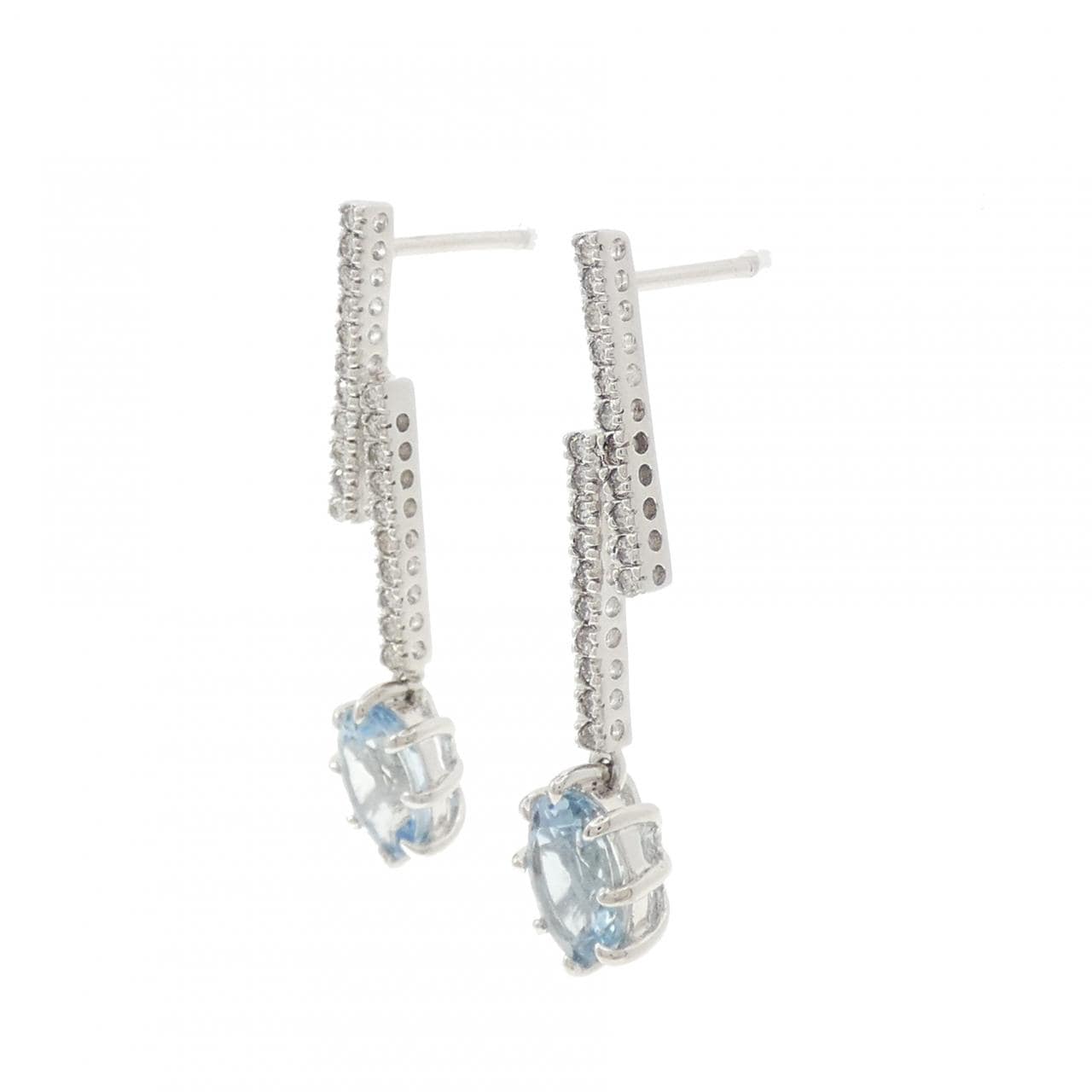 K18WG アクアマリン ピアス 2.28CT