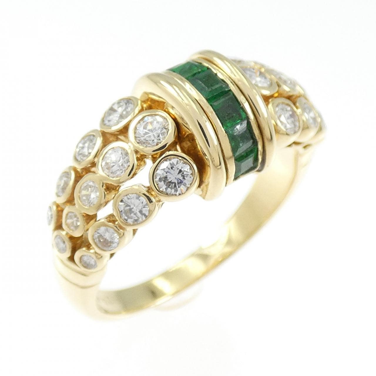 18KYG エメラルド リング 0.36CT