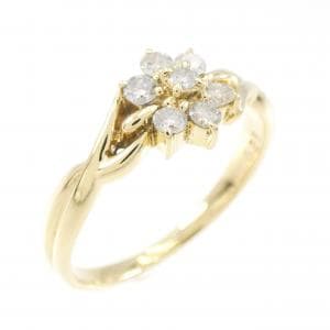 K18YG フラワー ダイヤモンド リング 0.23CT