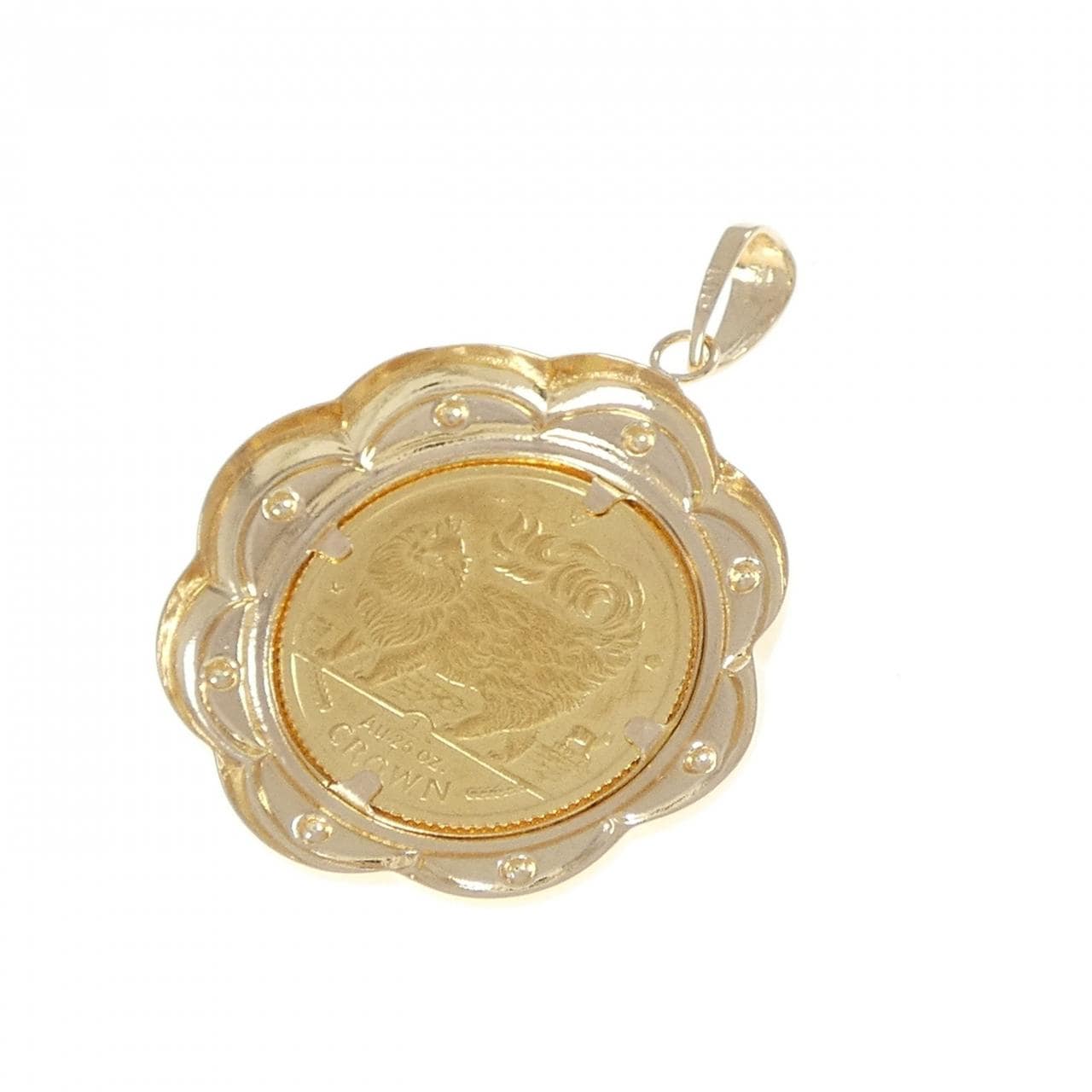 K18YG(枠) コイン ペンダント