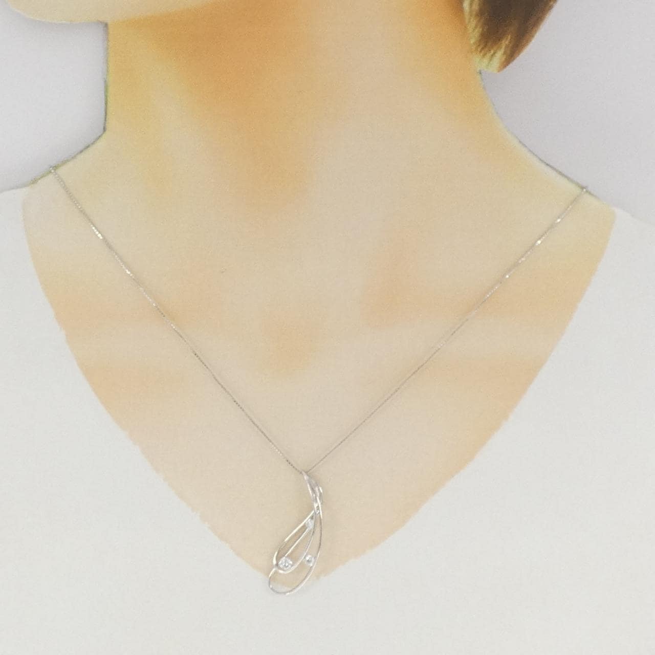 750WG ダイヤモンド ネックレス 0.30CT