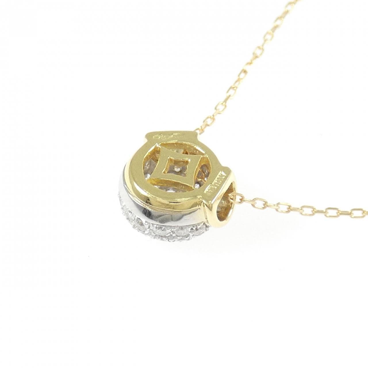 750YG/750WG/K18 パヴェ ダイヤモンド ネックレス