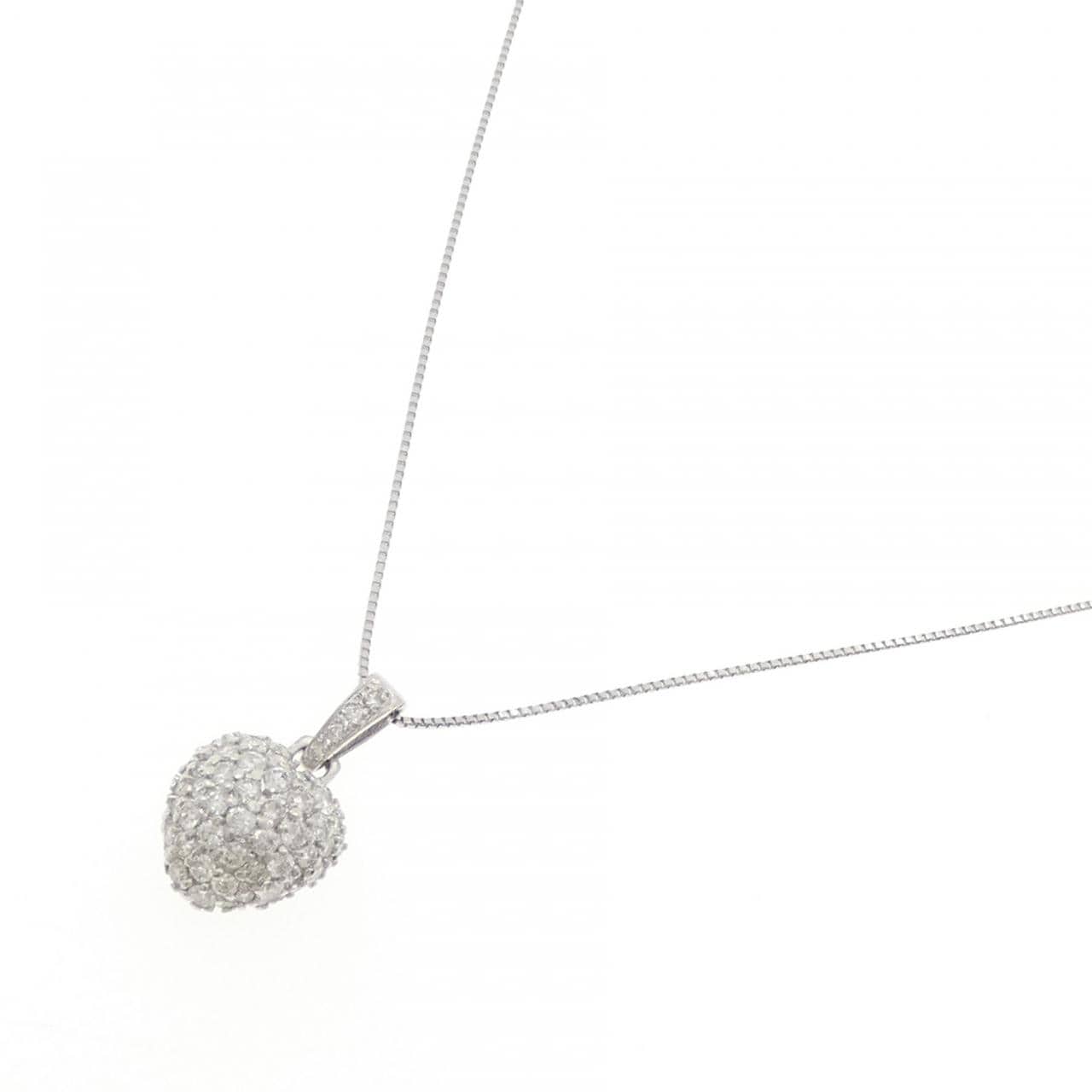 PT900/PT850 ハート ダイヤモンド ネックレス 0.98CT
