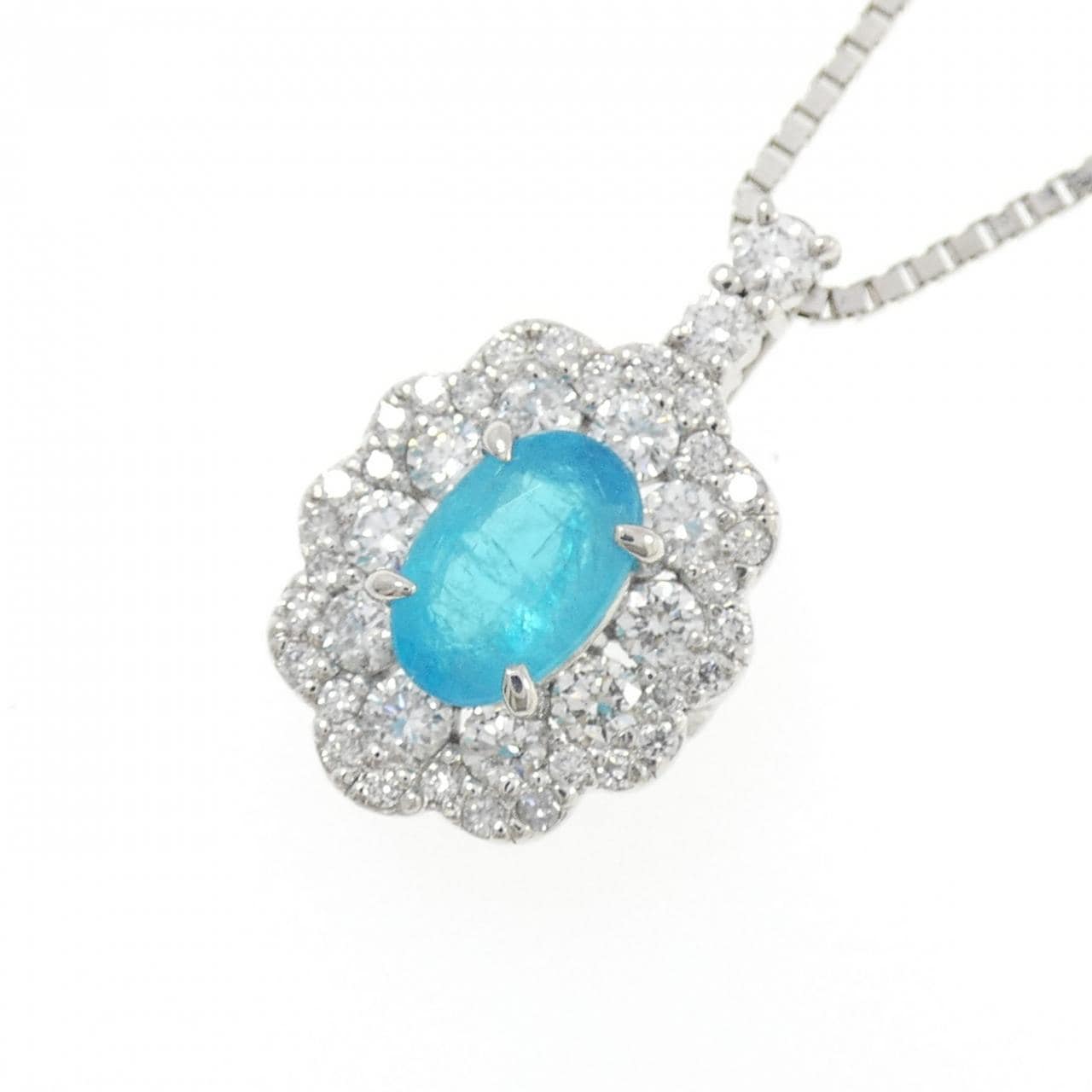 PT900/PT850 パライバトルマリン ネックレス 0.77CT
