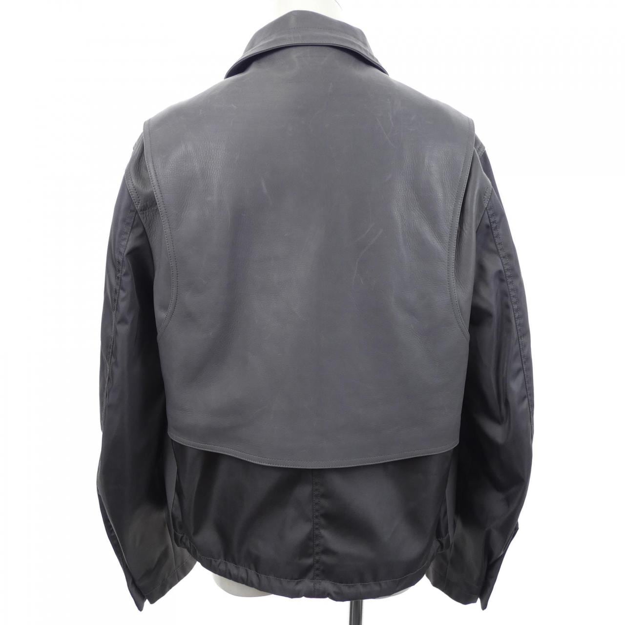 ルイヴィトン LOUIS VUITTON エンブロイダリーレザーミックスブルゾン HNL02WTHA レザージャケット