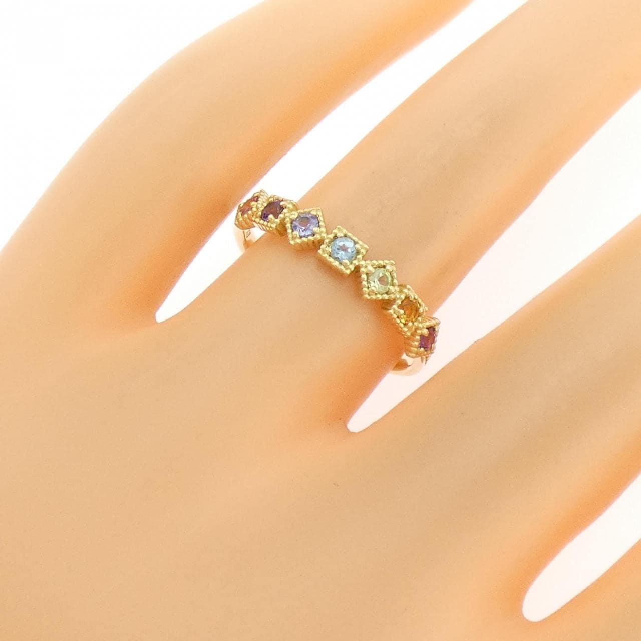 K18YG カラーストーン リング