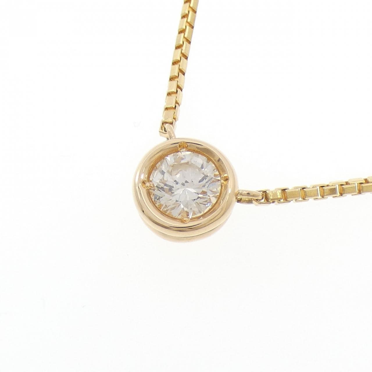 K18YG ソリティア ダイヤモンド ネックレス 0.50CT