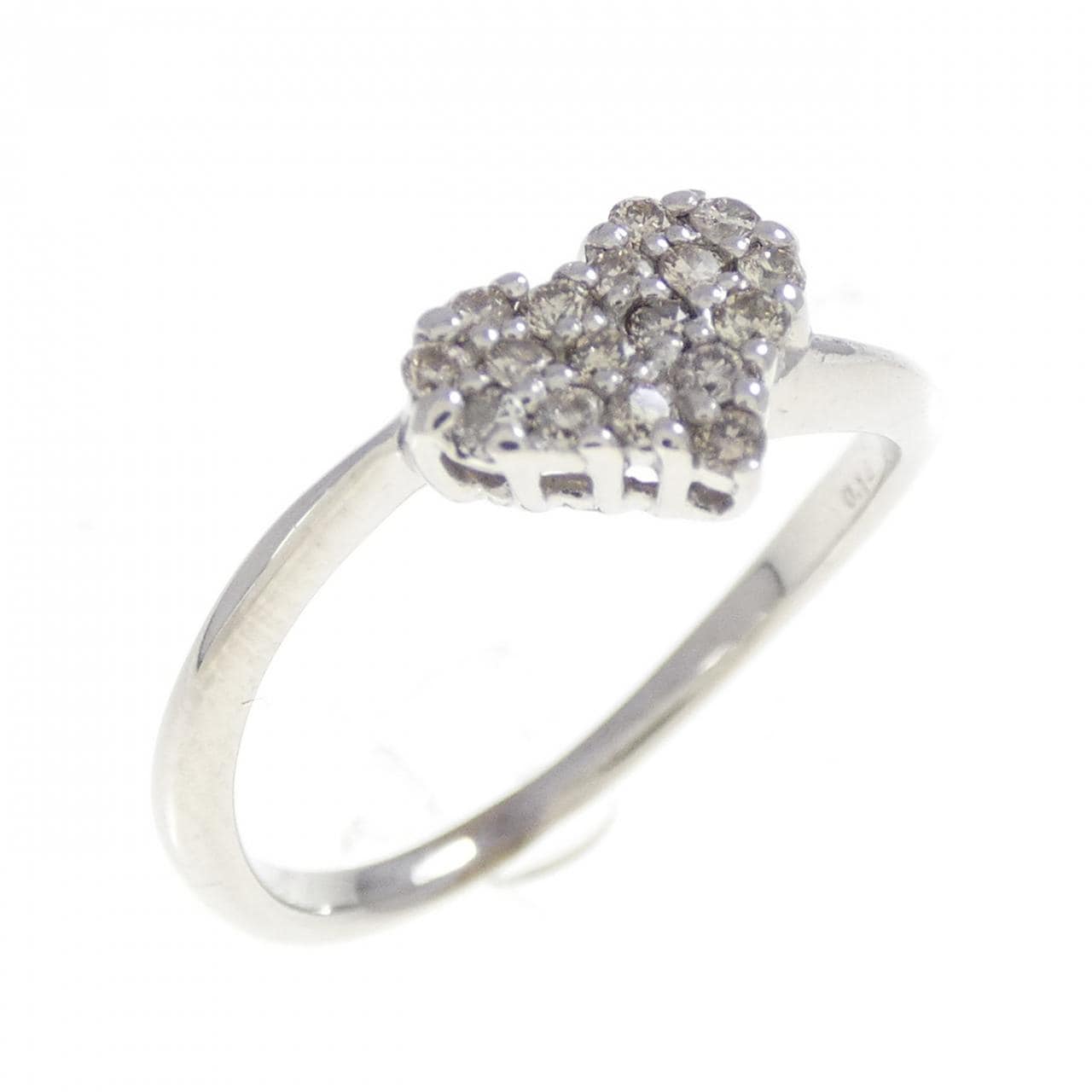 K18WG ハート ダイヤモンド リング 0.14CT