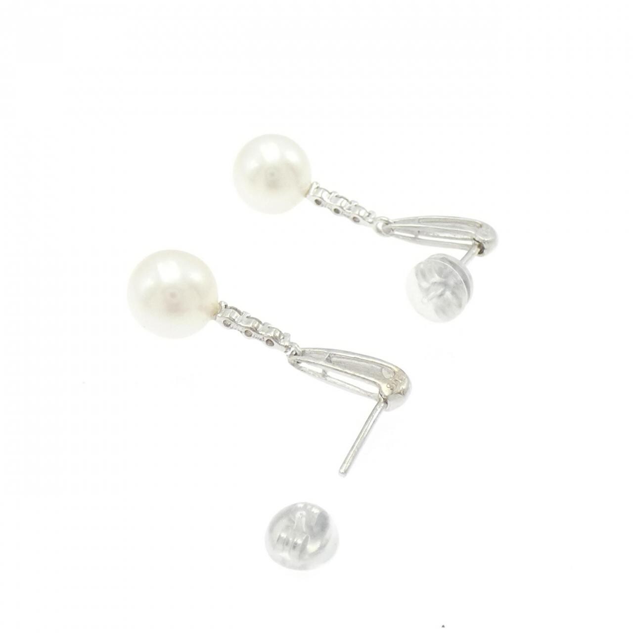 K18WG アコヤパール ピアス 7.6mm