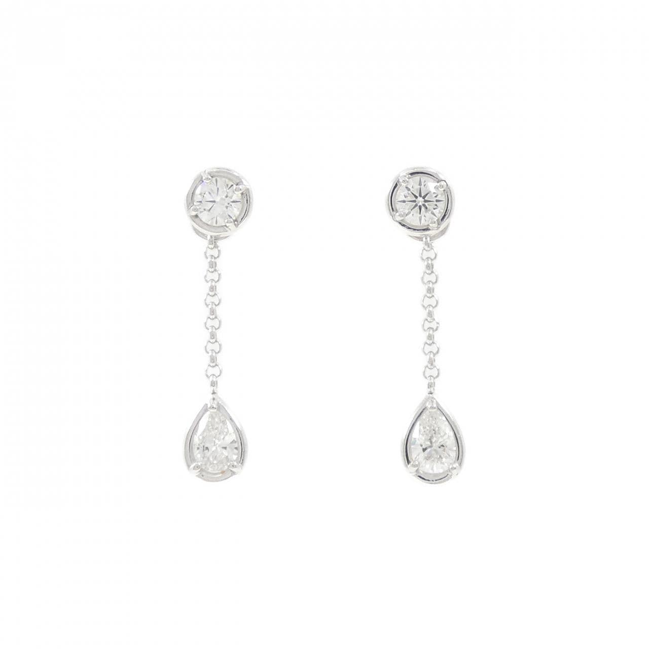 K18WG/K14WG 2WAY ダイヤモンド ピアス 0.854CT