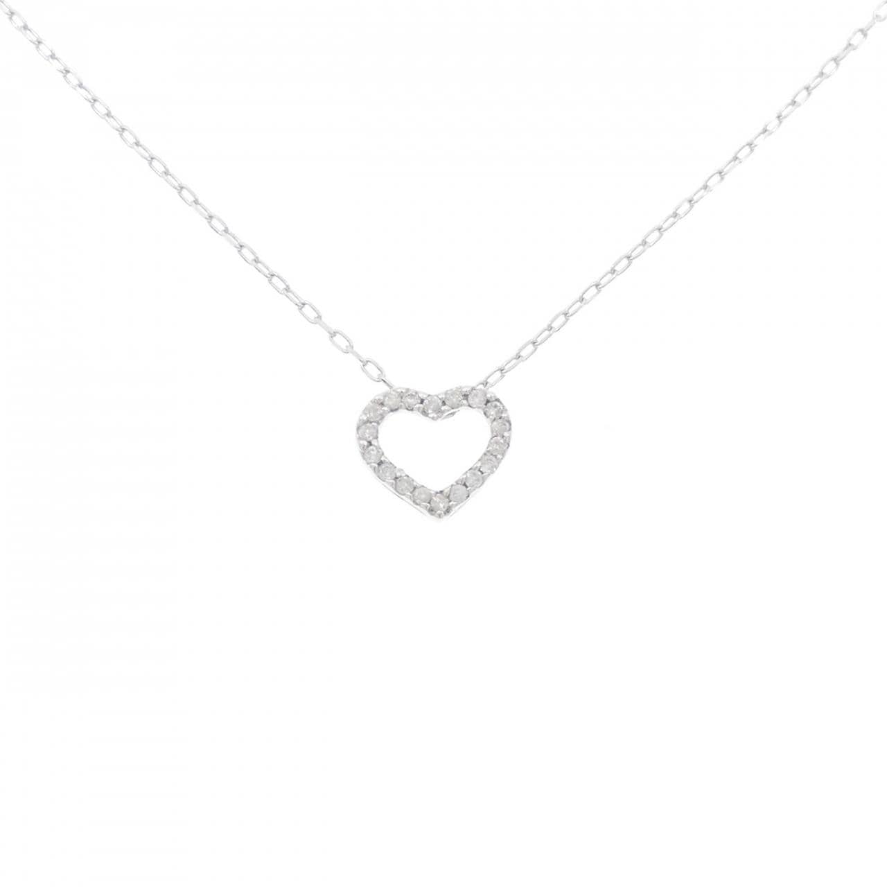 K18WG ハート ダイヤモンド ネックレス 0.10CT