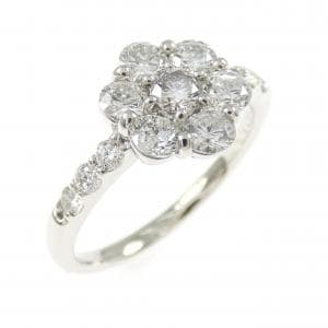 PT900 フラワー ピンクダイヤモンド リング 0.12CT