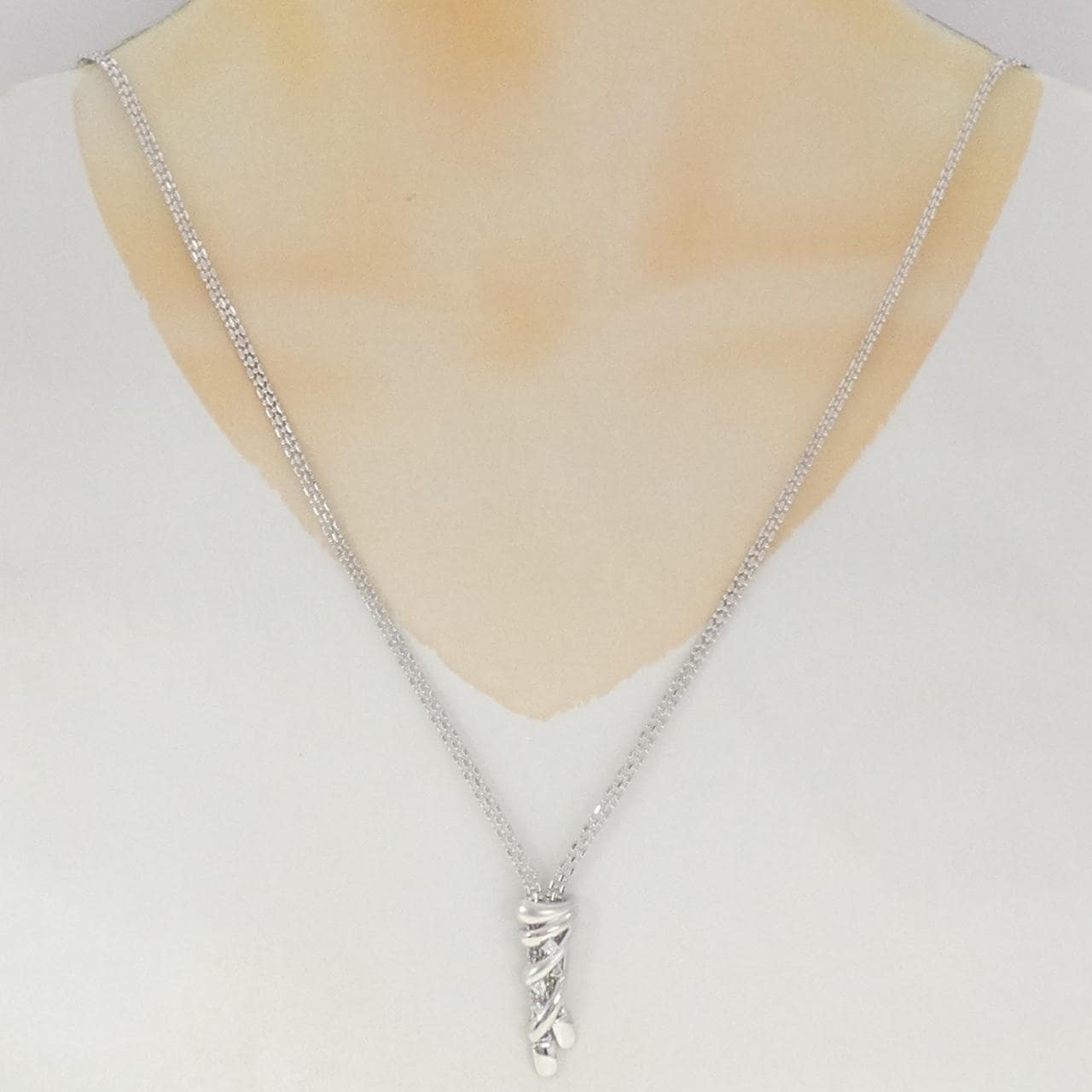 K18WG ダイヤモンド ネックレス 0.10CT