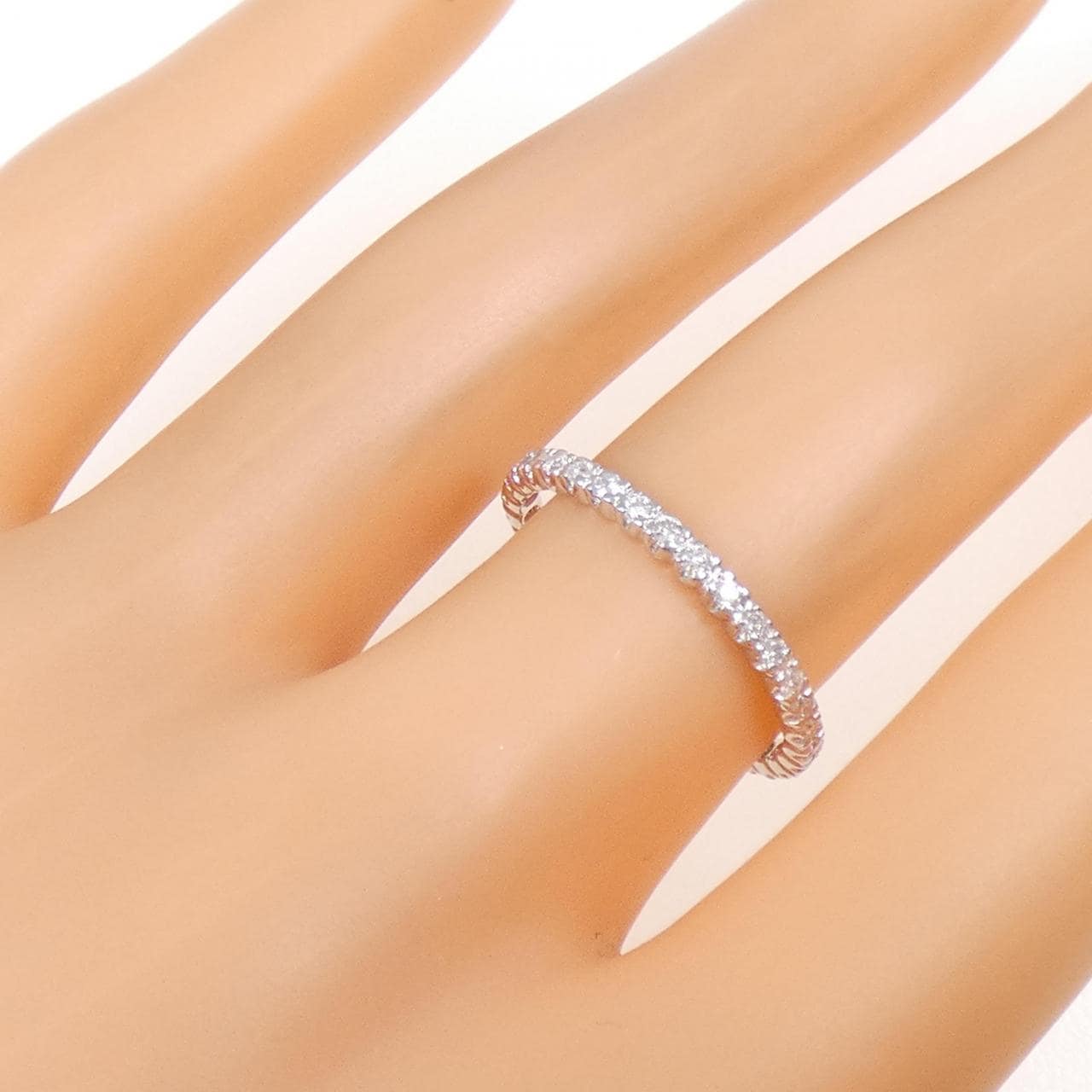 K18WG ハーフエタニティ ダイヤモンド リング 0.30CT