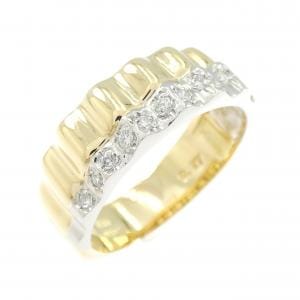 K18YG/PT900 ダイヤモンド リング 0.17CT