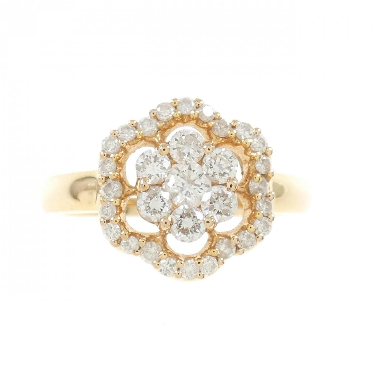 K18PG flower Diamond ring 0.54CT