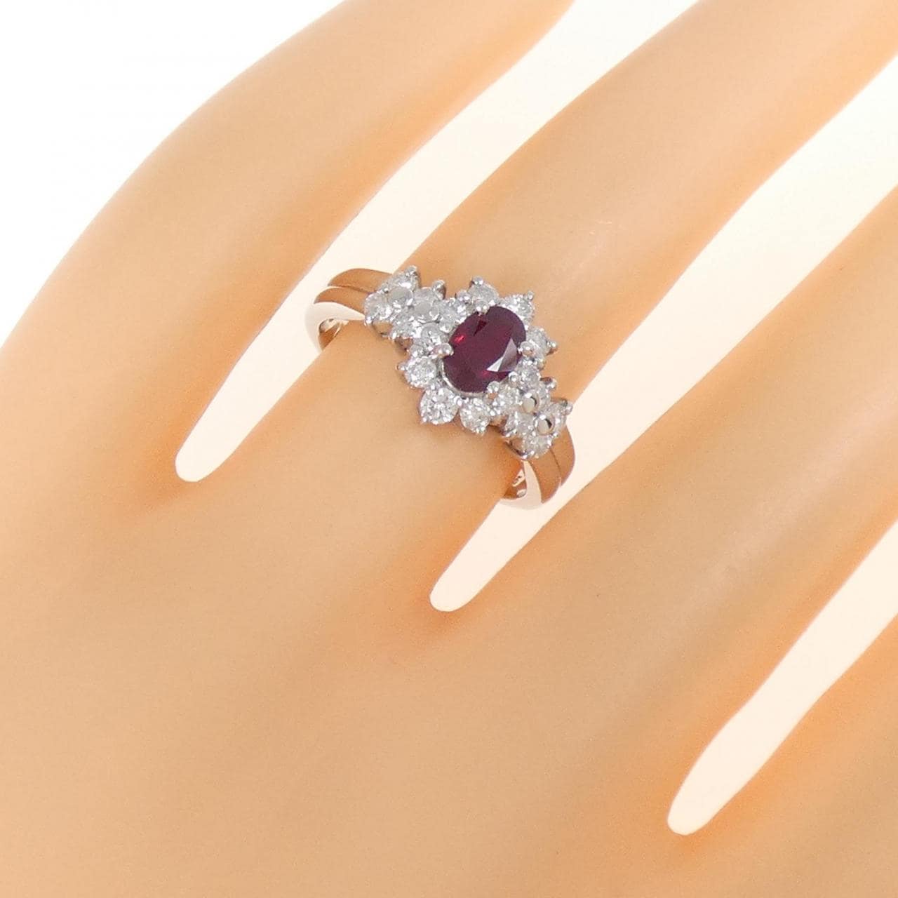 PT900 ルビー リング 0.55CT