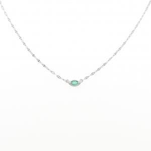K18WG エメラルド ネックレス 0.05CT