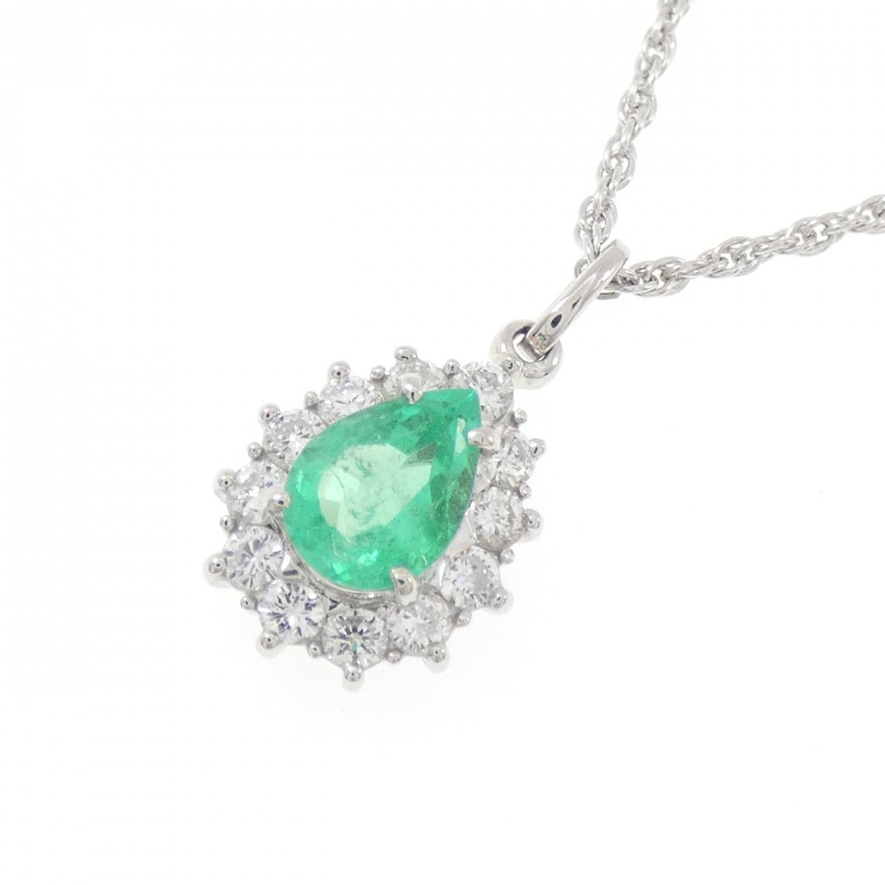 PT900/PT850 エメラルド ネックレス 0.75CT
