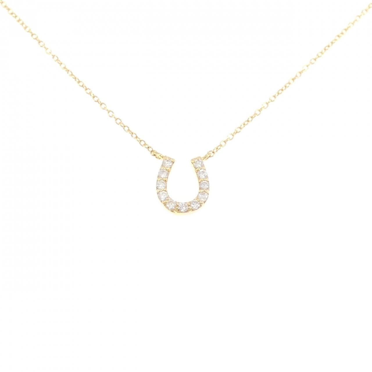 K18YG ホースシュー ダイヤモンド ネックレス 0.11CT