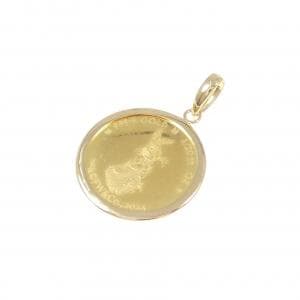 K18YG (frame) coin pendant
