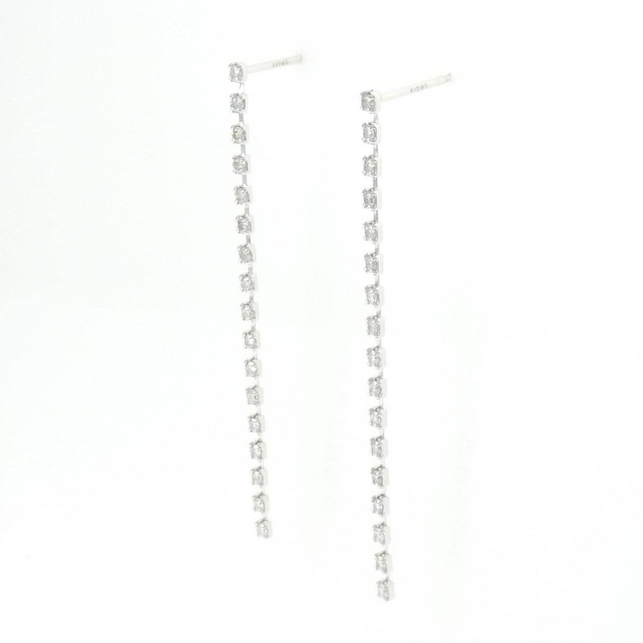 K18WG ダイヤモンド ピアス 0.70CT