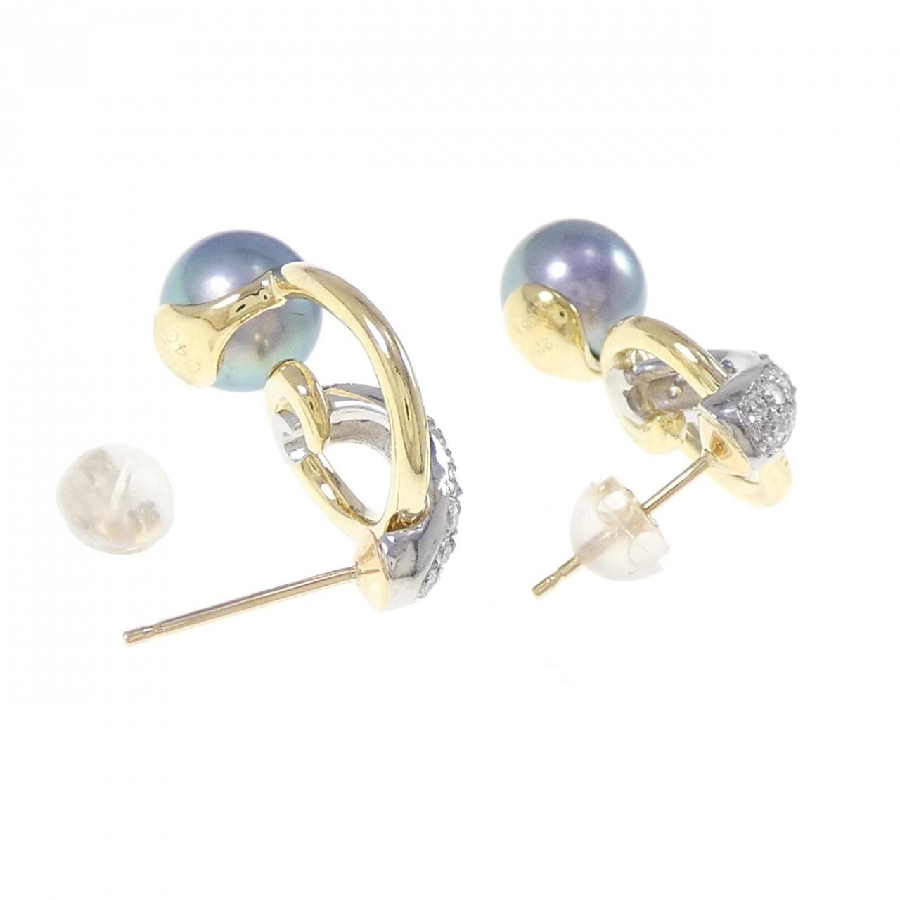 K18YG/PT900 アコヤパール ピアス 8.0mm