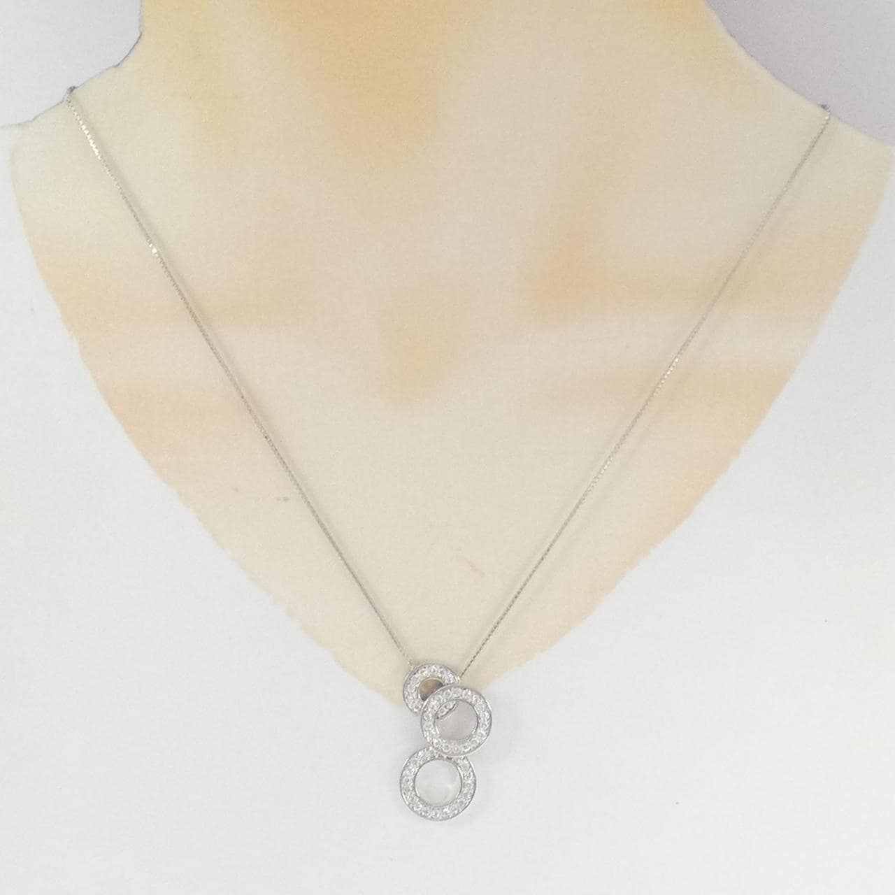 K18WG ダイヤモンド ネックレス 1.00CT