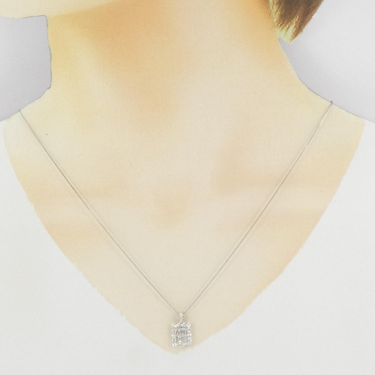 【新品】PT900/PT850 ダイヤモンド ネックレス 1.00CT