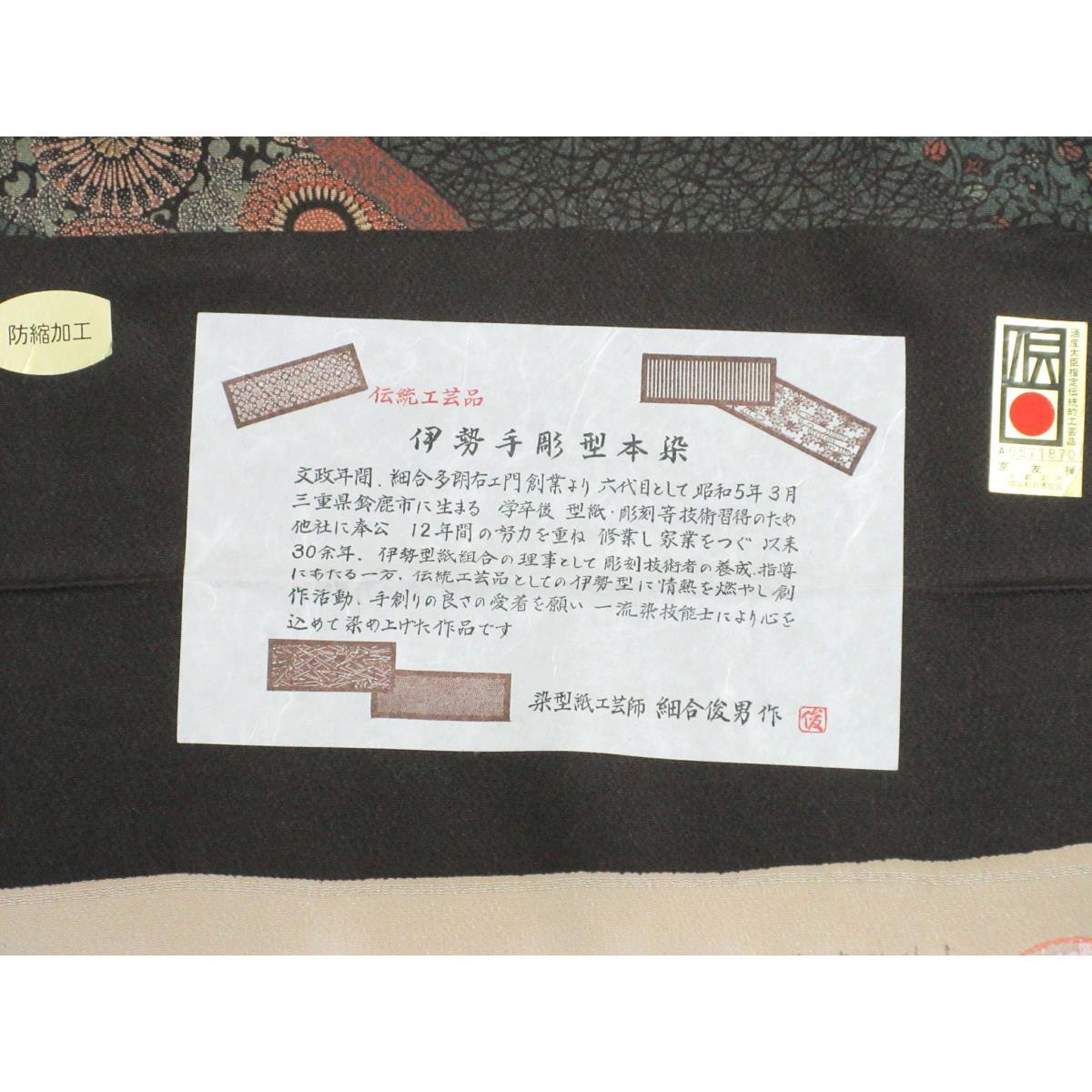 【未使用品】小紋　京友禅【細合俊男】