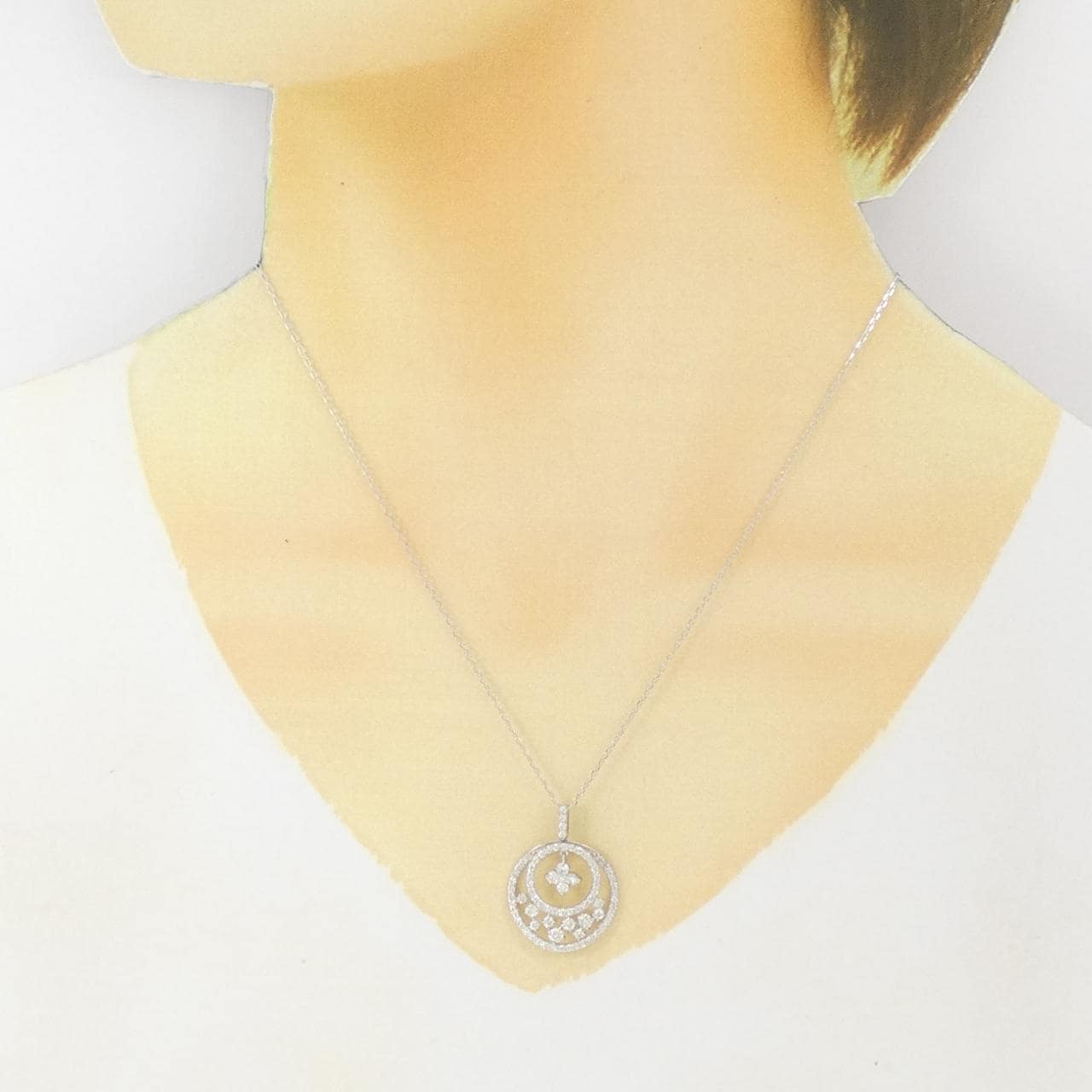 K18WG ダイヤモンド ネックレス 1.00CT