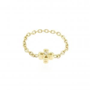 K18YG フラワー ダイヤモンド ピンキーリング 0.01CT