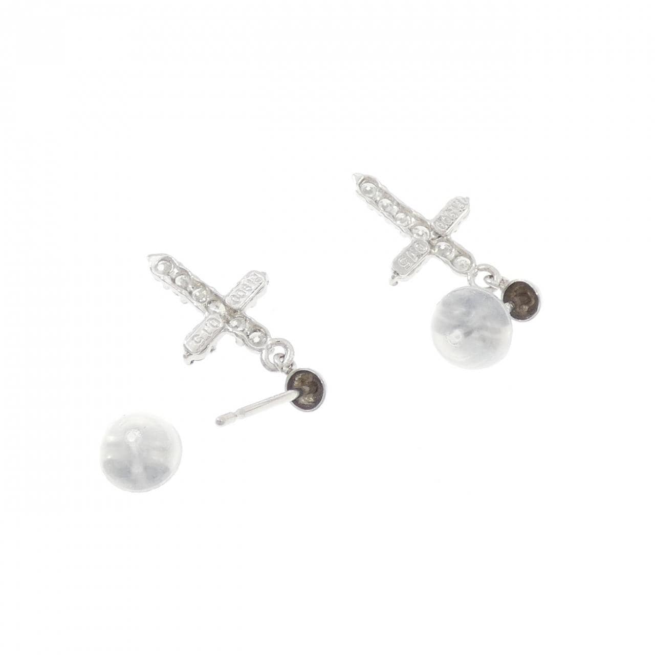 PT900 クロス ダイヤモンド ピアス 0.30CT