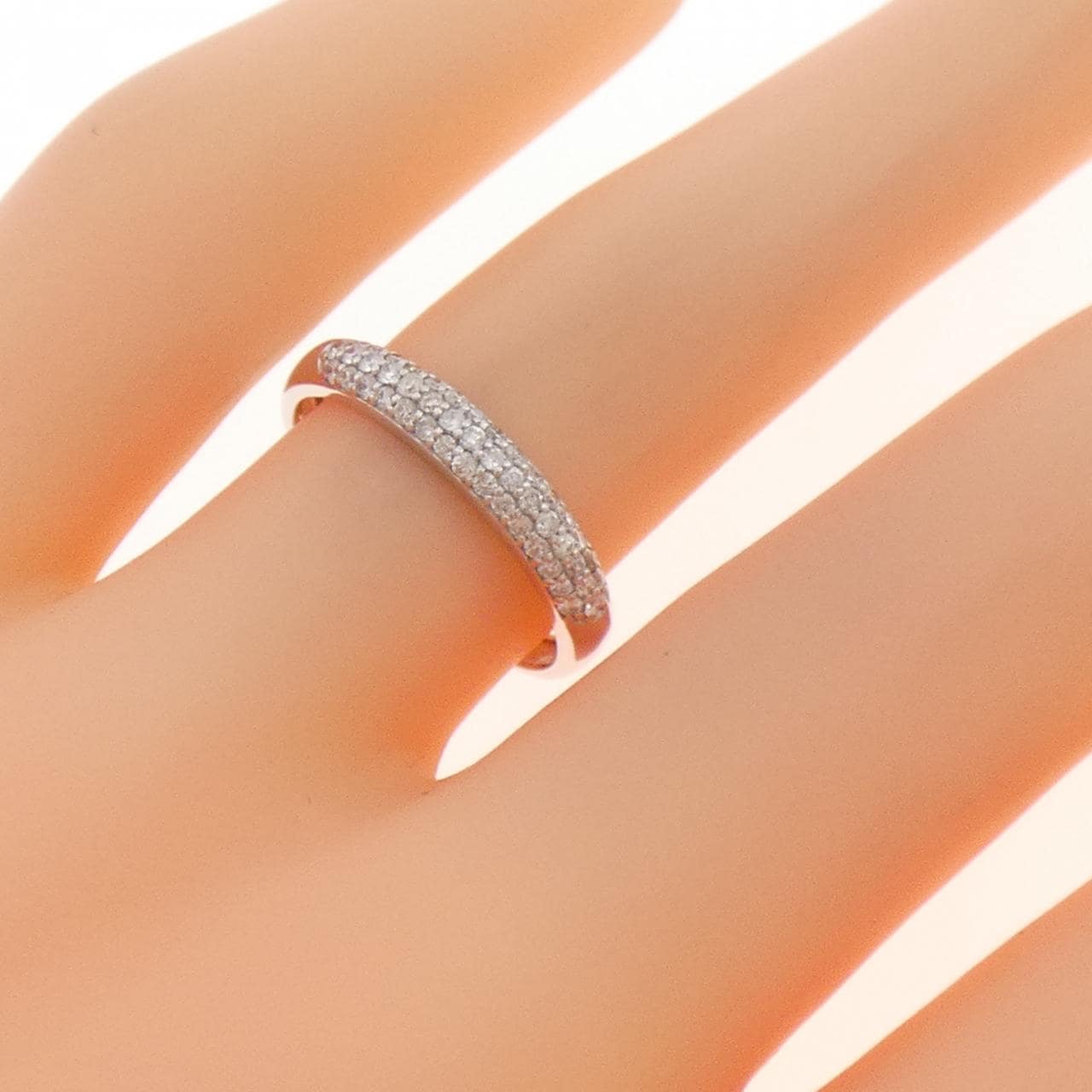 K18WG パヴェ ダイヤモンド リング 0.25CT